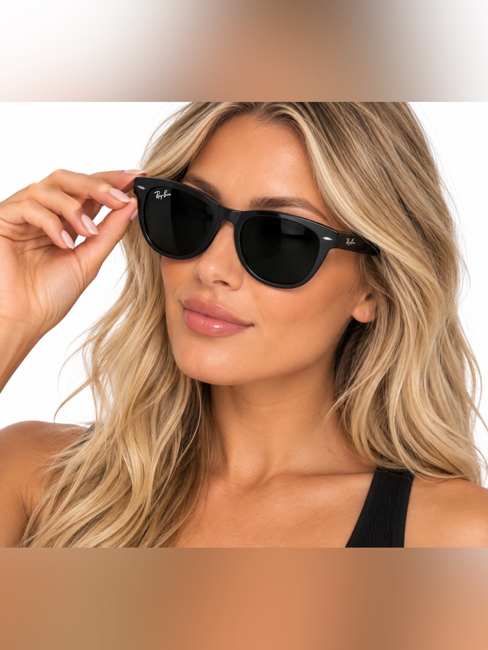 NEW Ray-Ban Doreen 52-20-145 Black Classic Cat Eye Sunglasses for Women